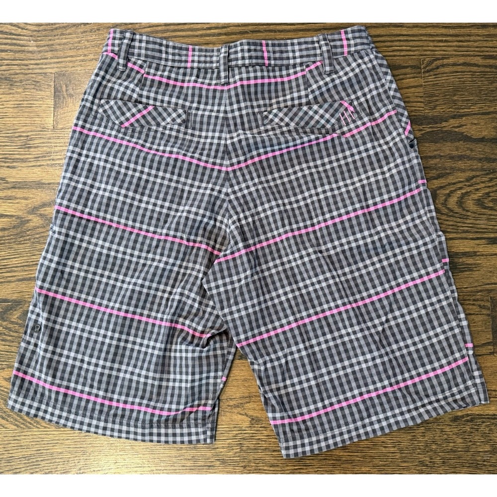 Lululemon Shorts Men's 32 x 7 Inseam Kahuna Plaid Golf Chino Gray Pink